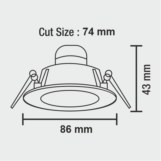 8w+8w Twin Down Light 2 in 1 With DOB (Black & White Body)